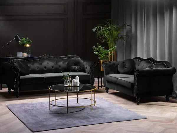 Wills Luxury Chesterfield Sofa Set in Suede
