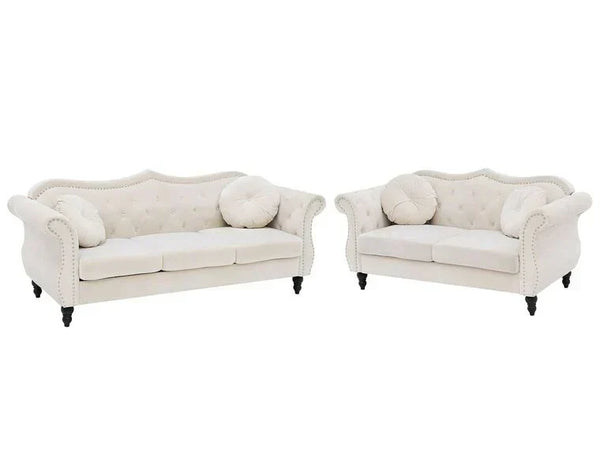 Wills Luxury Chesterfield Sofa Set in Suede