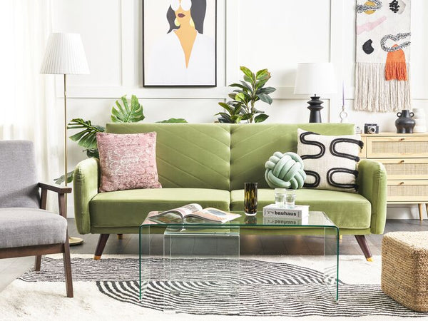 Uniline Luxury Mid-Century Sofa In Suede